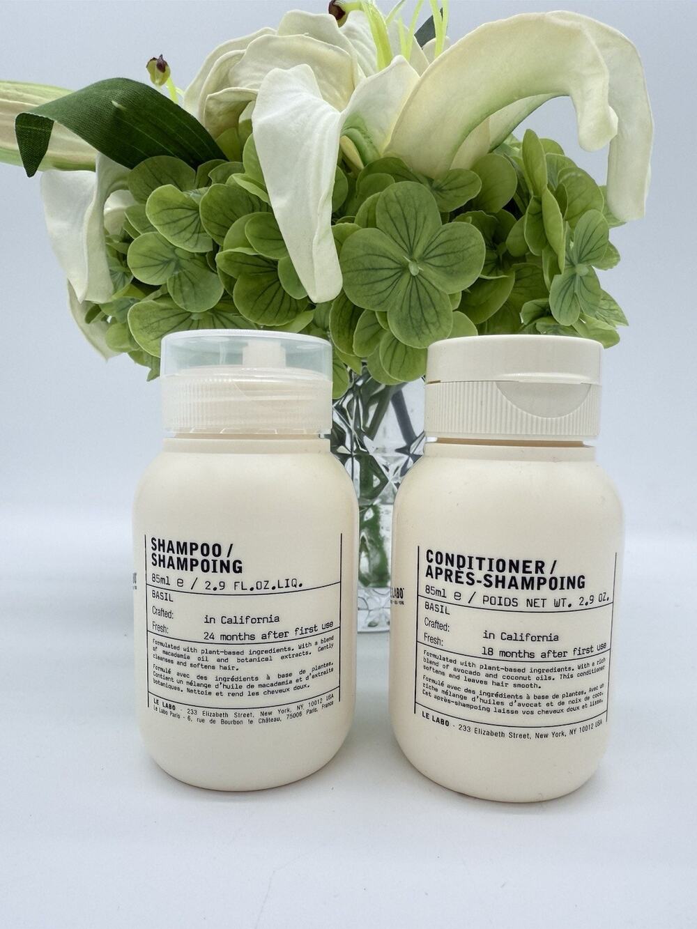 Le Labo Basil Shampoo & Conditioner Travel Size 2.9oz / 85ml Each